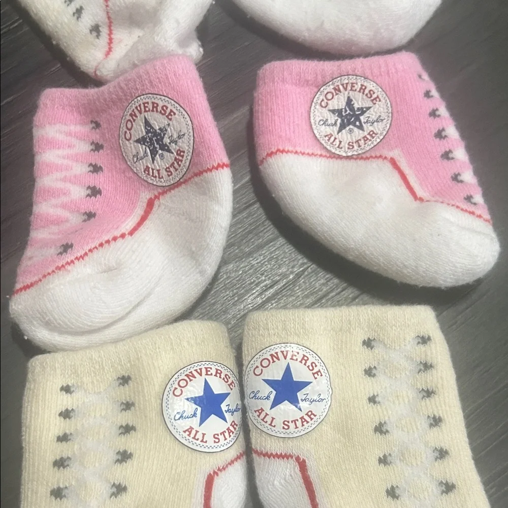 Converse Kids Socks Set - White, Pink, Cream